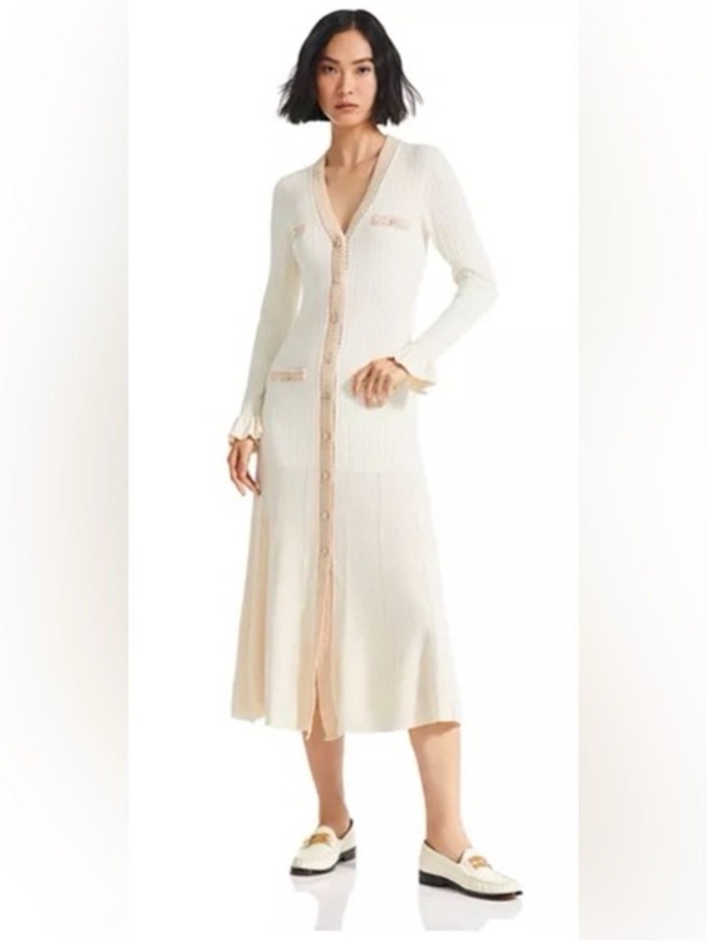 Sandro Ellis Crochet Trim Midi Dress - 150th Anniversary Exclusive
